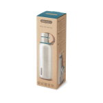 Stainless steel thermal bottle with handle, 500 ml turquoise colour