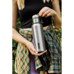 Stainless steel thermal bottle with handle, 500 ml olive green colour ambient view