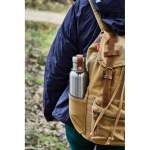 Stainless steel thermal bottle with handle, 750 ml turquoise colour