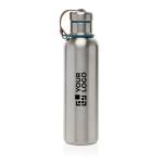 Stainless steel thermal bottle with handle, 750 ml turquoise colour