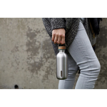 Stainless steel water bottle with anti-drip lid, 600 ml, Black+Blum turquoise colour