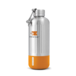 Large stainless steel thermal bottle, 850 ml orange colour view with logo