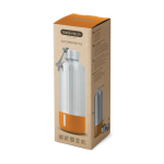 Large stainless steel thermal bottle, 850 ml orange colour view with box