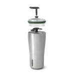 Leakproof stainless steel thermal tumbler, 600 ml olive green colour third view