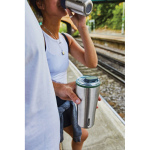 Leakproof stainless steel thermal tumbler, 600 ml olive green colour ambient view