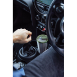 Leakproof stainless steel thermal tumbler, 600 ml olive green colour ambient view 3