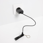 Ultra-bright rechargeable LED keyring torch black colour