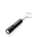Ultra-bright rechargeable LED keyring torch black colour