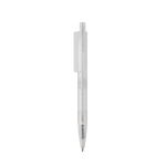Eco pen with geometric design and blue Dokumental® ink white colour