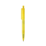 Eco pen with geometric design and blue Dokumental® ink yellow colour