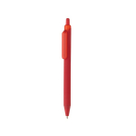 Eco pen with soft-touch finish, clip and blue ink red colour
