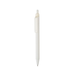 Eco pen with soft-touch finish, clip and blue ink white colour