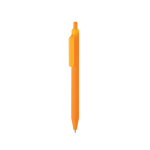 Eco pen with soft-touch finish, clip and blue ink orange colour