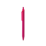 Eco pen with soft-touch finish, clip and blue ink pink colour
