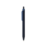 Eco pen with soft-touch finish, clip and blue ink navy-blue colour