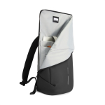 Multipurpose backpack with water-resistant fabric and flap, 16” laptop black colour