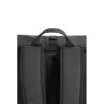 Multipurpose backpack with water-resistant fabric and flap, 16” laptop black colour