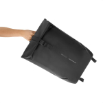 Multipurpose backpack with water-resistant fabric and flap, 16” laptop black colour