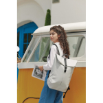 Multipurpose backpack with water-resistant fabric and flap, 16” laptop off white colour
