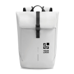 Multipurpose backpack with water-resistant fabric and flap, 16” laptop off white colour