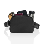 Multipurpose RPET crossbody bag with strap, 1 L capacity black colour