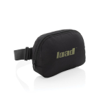 Multipurpose RPET crossbody bag with strap, 1 L capacity black colour