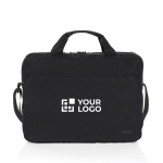 RPET briefcase with elegant design for 15.6” laptop, Swiss Peak black colour