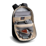 Branded RPET laptop backpack, 20 L, fits 16” black colour