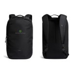 Branded RPET laptop backpack, 20 L, fits 16” black colour