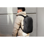 Branded RPET laptop backpack, 20 L, fits 16” black colour