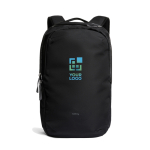 Branded RPET laptop backpack, 20 L, fits 16” black colour