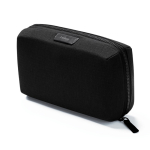 Promotional tech organiser pouch with zip closure black colour