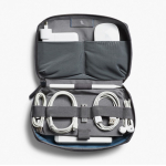 Promotional tech organiser pouch with zip closure black colour