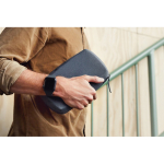 Promotional tech organiser pouch with zip closure black colour