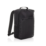 RPET laptop backpack with front pocket, 15”, Swiss Peak black colour