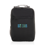 RPET laptop backpack with front pocket, 15”, Swiss Peak black colour