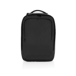 RPET travel backpack with 19 L capacity and top handle black colour