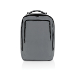 RPET travel backpack with 19 L capacity and top handle grey colour