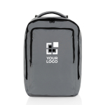RPET travel backpack with 19 L capacity and top handle grey colour
