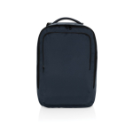 RPET travel backpack with 19 L capacity and top handle navy-blue colour