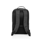 Laptop backpack with front zip pocket, 15.6”, Swiss Peak black colour