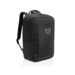 Laptop backpack with front zip pocket, 15.6”, Swiss Peak black colour