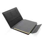 Eco magnetic portfolio with hardcover, A5, ruled pages black colour