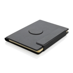 Eco magnetic portfolio with hardcover, A5, ruled pages black colour