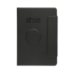 Eco magnetic portfolio with hardcover, A5, ruled pages black colour