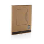 RPET and walnut portfolio with cream paper, A5, ruled pages black colour