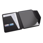 Hardcover walnut portfolio with 70 g/m² paper, A4, ruled pages black colour