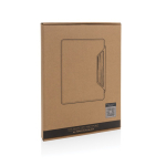 Hardcover walnut portfolio with 70 g/m² paper, A4, ruled pages black colour