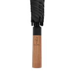 Semi-automatic RPET umbrella, 30”, metal shaft, Ø154 cm black colour