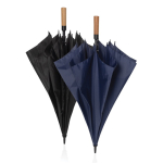 Semi-automatic RPET umbrella, 30”, metal shaft, Ø154 cm black colour